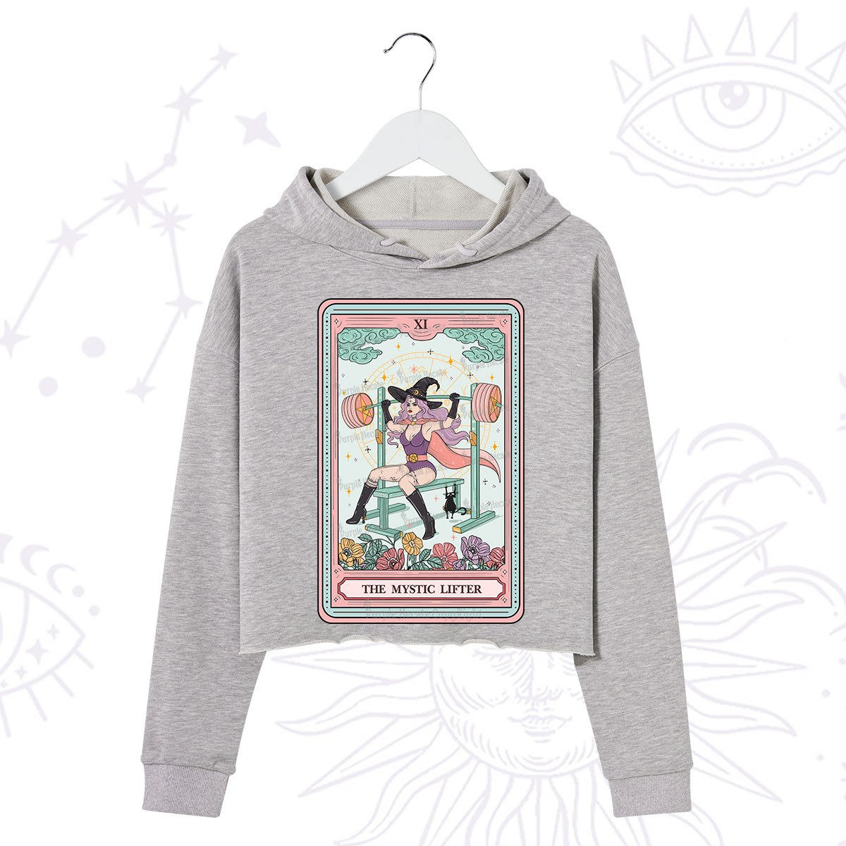 Purplehecate The Mystic Lifter Tarot Crop Hoodie