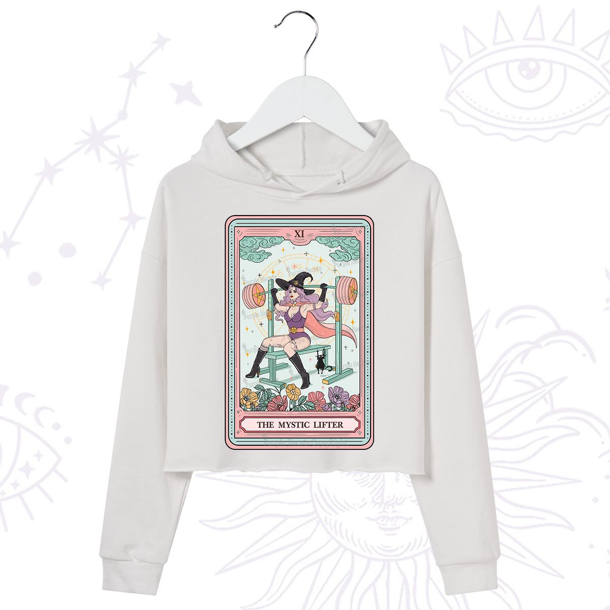Purplehecate The Mystic Lifter Tarot Crop Hoodie