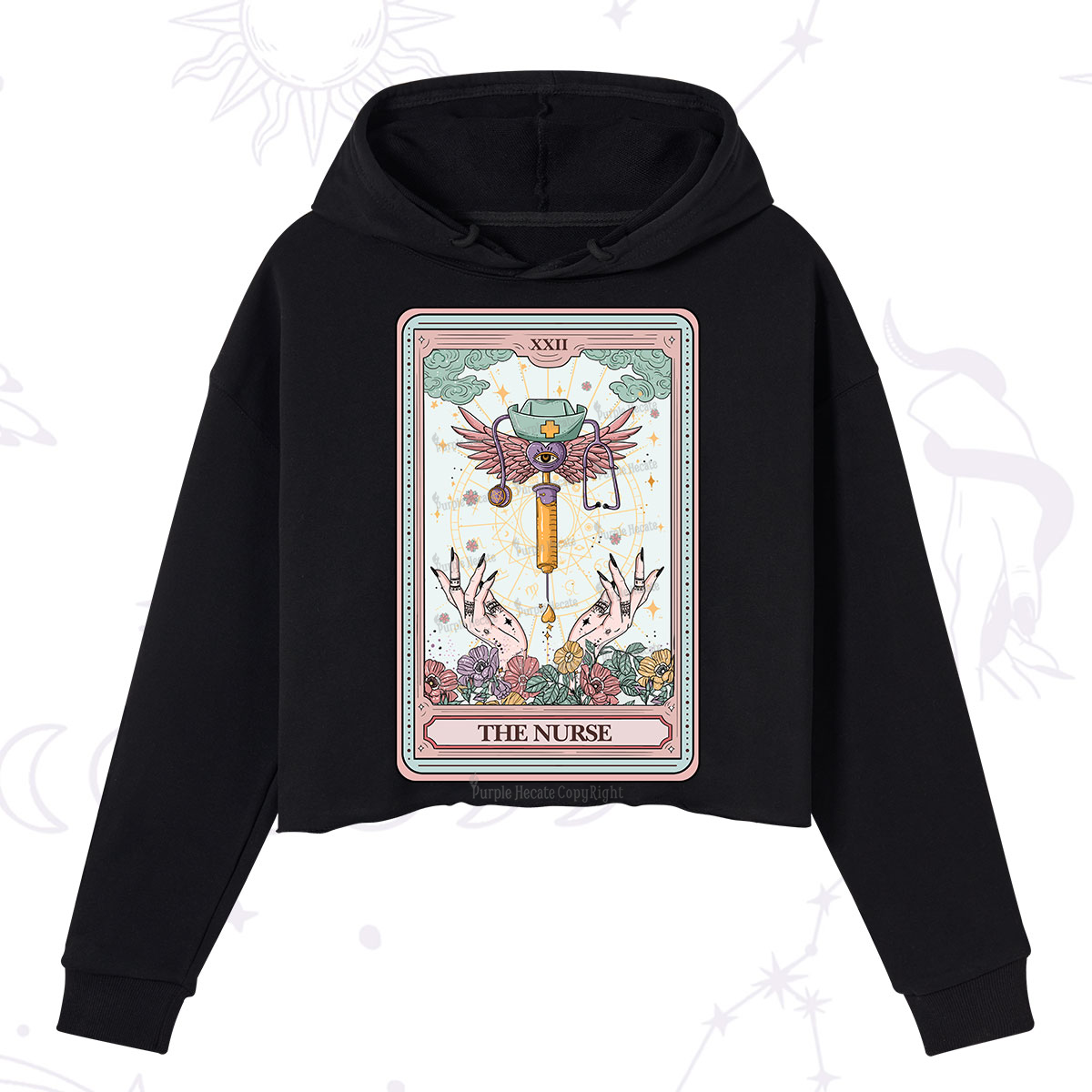Purplehecate The ER Nurse Tarot Crop Hoodie