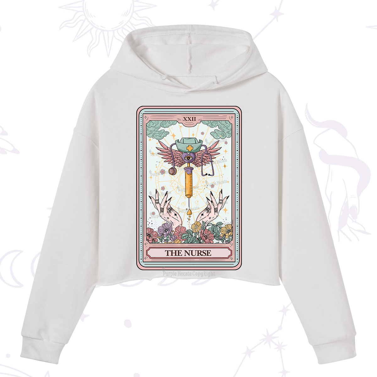 Purplehecate The ER Nurse Tarot Crop Hoodie