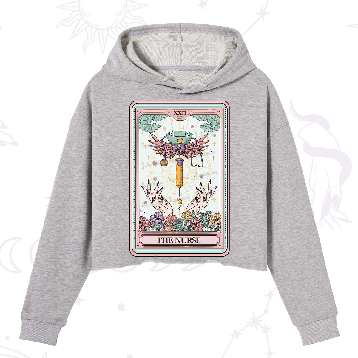 Purplehecate The ER Nurse Tarot Crop Hoodie