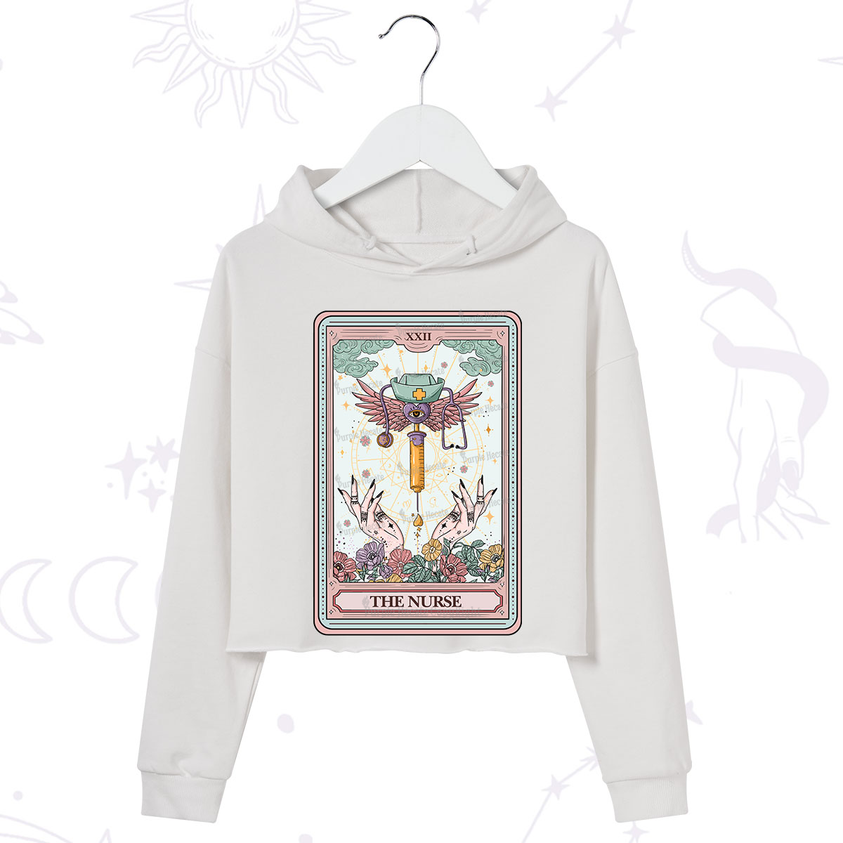 Purplehecate The ER Nurse Tarot Crop Hoodie