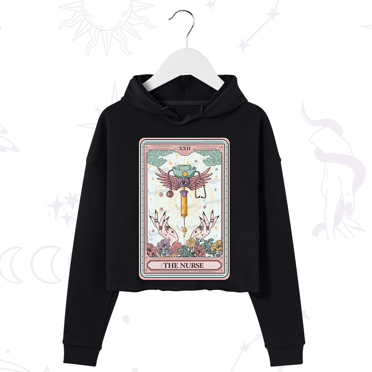 Purplehecate The ER Nurse Tarot Crop Hoodie