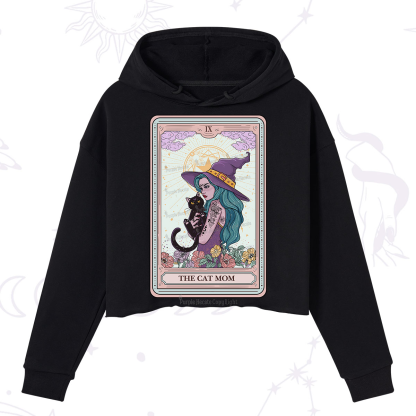 Purplehecate The Gothic Cat Mom Tarot Crop Hoodie