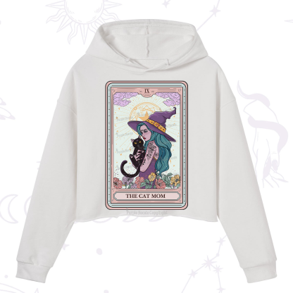 Purplehecate The Gothic Cat Mom Tarot Crop Hoodie