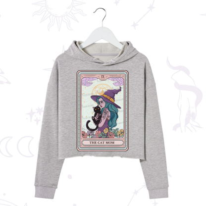 Purplehecate The Gothic Cat Mom Tarot Crop Hoodie