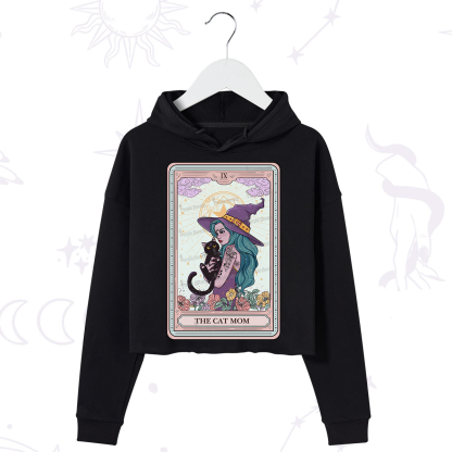 Purplehecate The Gothic Cat Mom Tarot Crop Hoodie