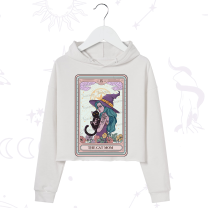 Purplehecate The Gothic Cat Mom Tarot Crop Hoodie