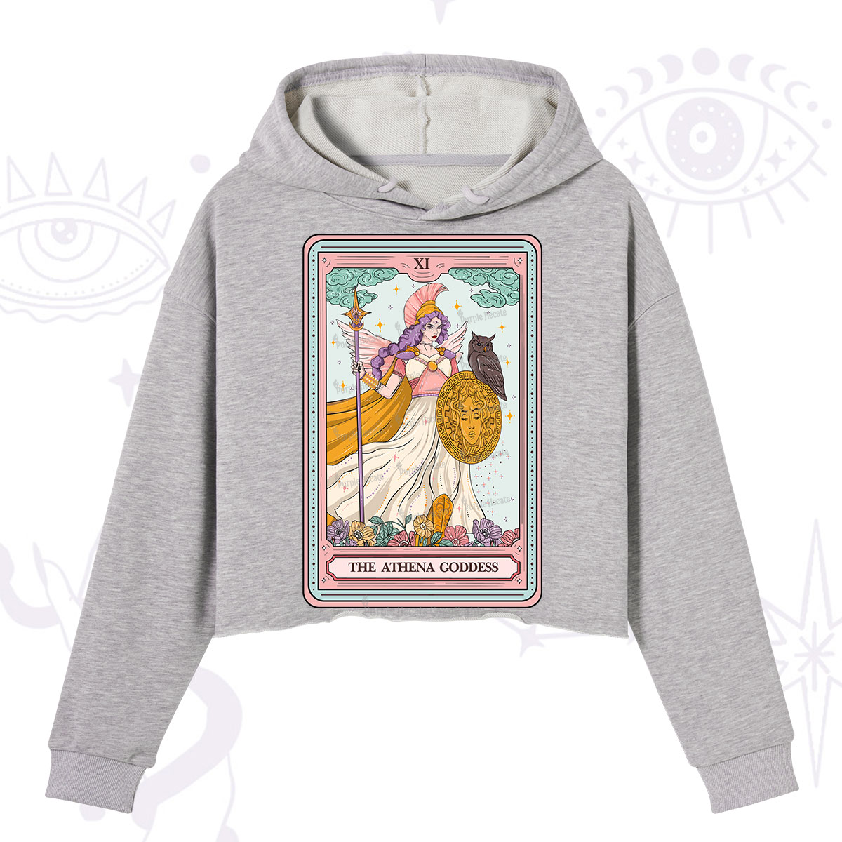 Purplehecate The Athena Goddess Tarot Crop Hoodie