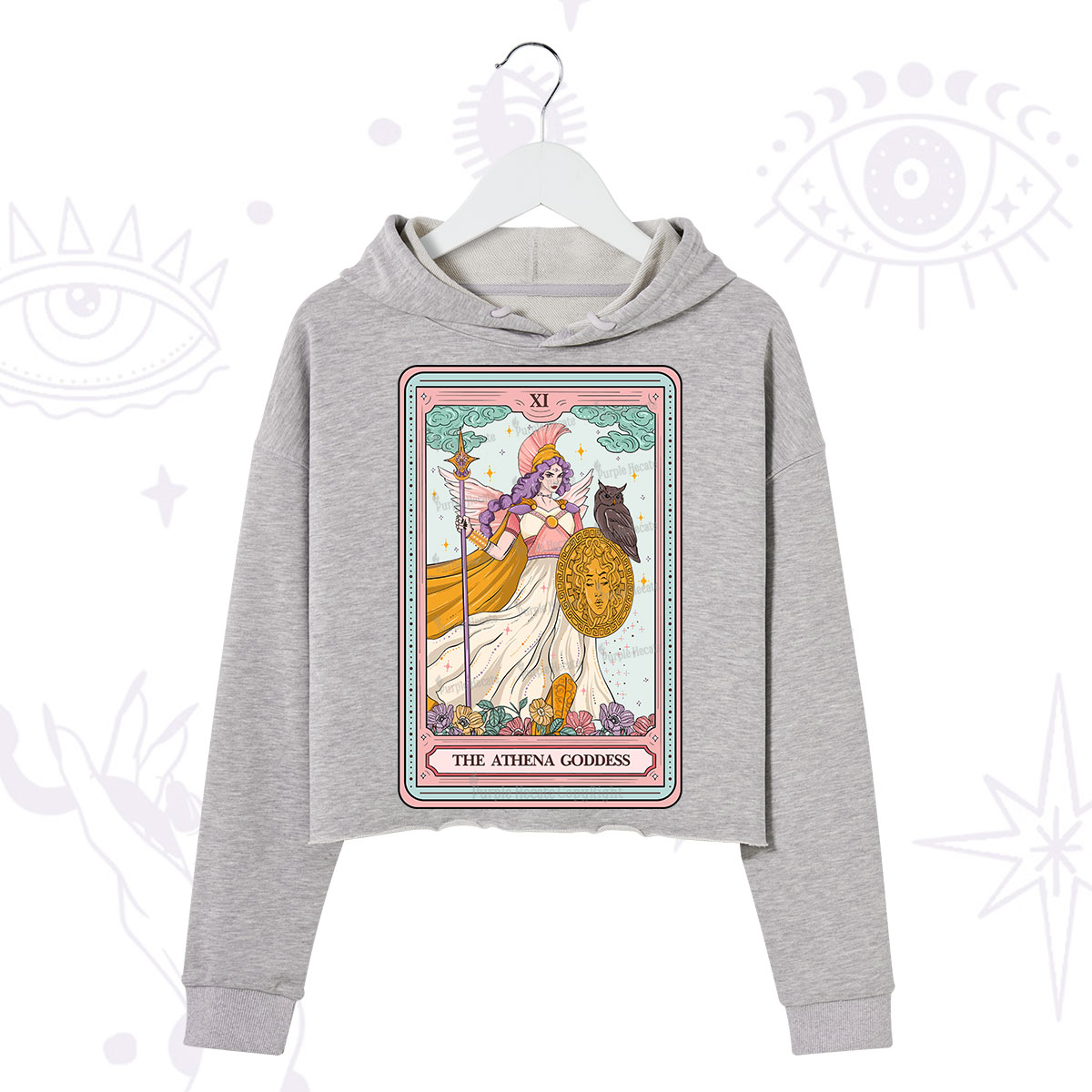 Purplehecate The Athena Goddess Tarot Crop Hoodie