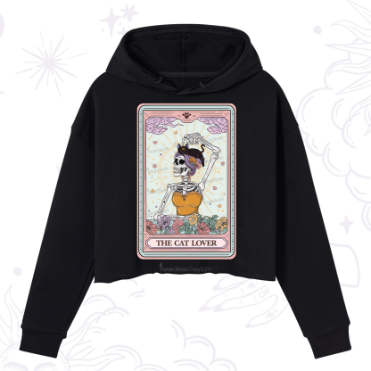 Purplehecate The Cat Lover Tarot Crop Hoodie