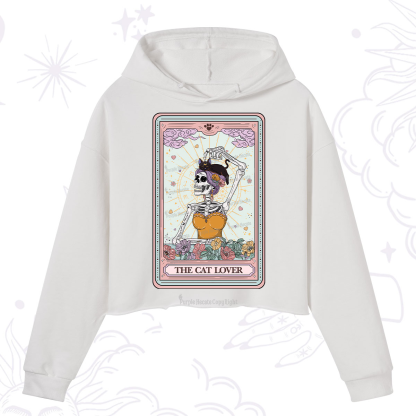 Purplehecate The Cat Lover Tarot Crop Hoodie