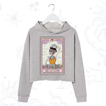 Purplehecate The Cat Lover Tarot Crop Hoodie