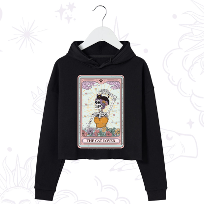 Purplehecate The Cat Lover Tarot Crop Hoodie