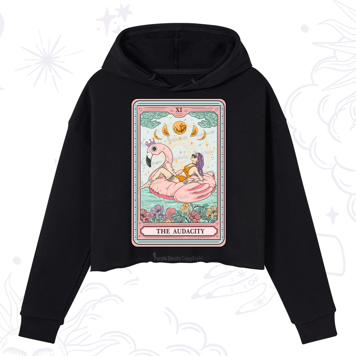 Purplehecate The Vacation Audacity Tarot Crop Hoodie