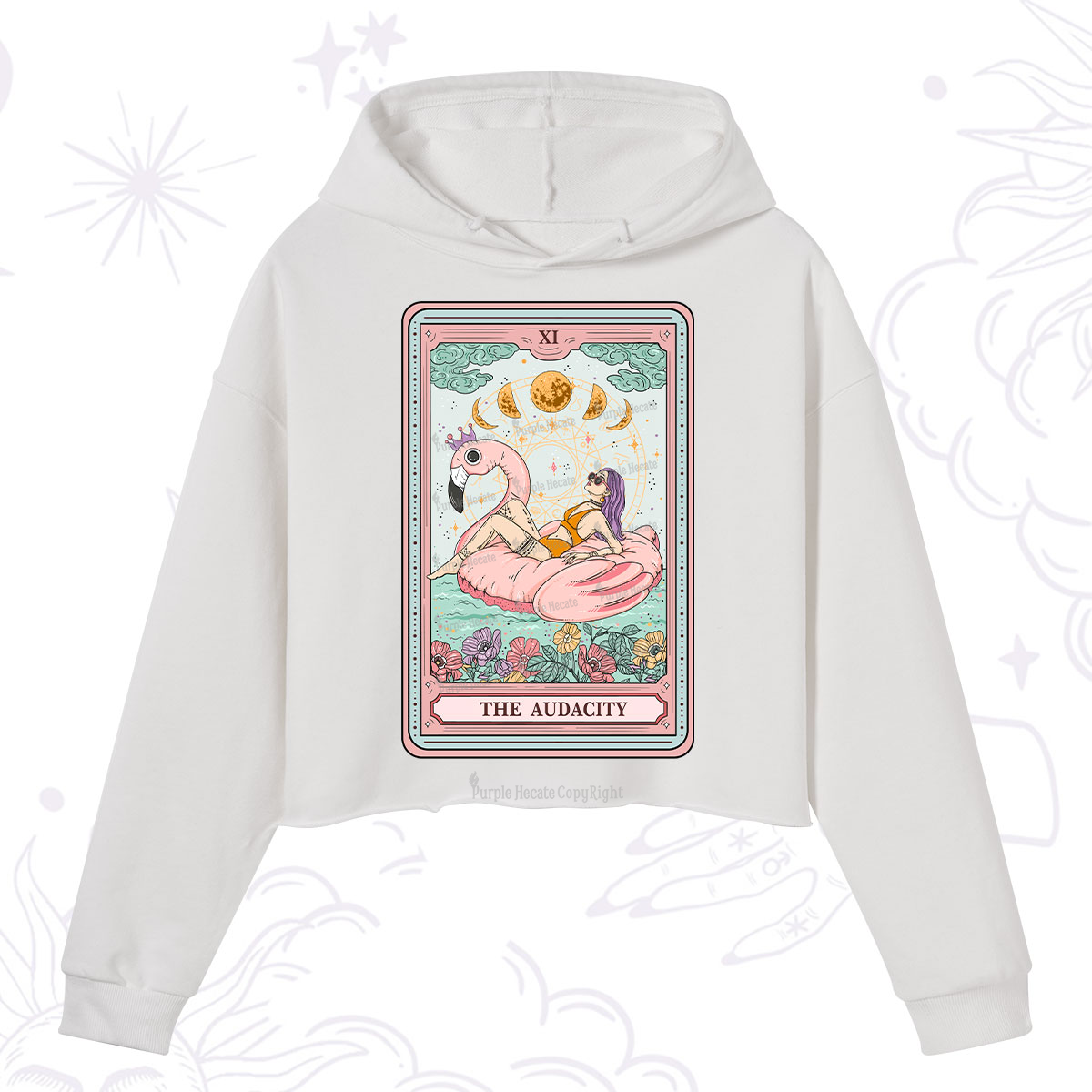 Purplehecate The Vacation Audacity Tarot Crop Hoodie
