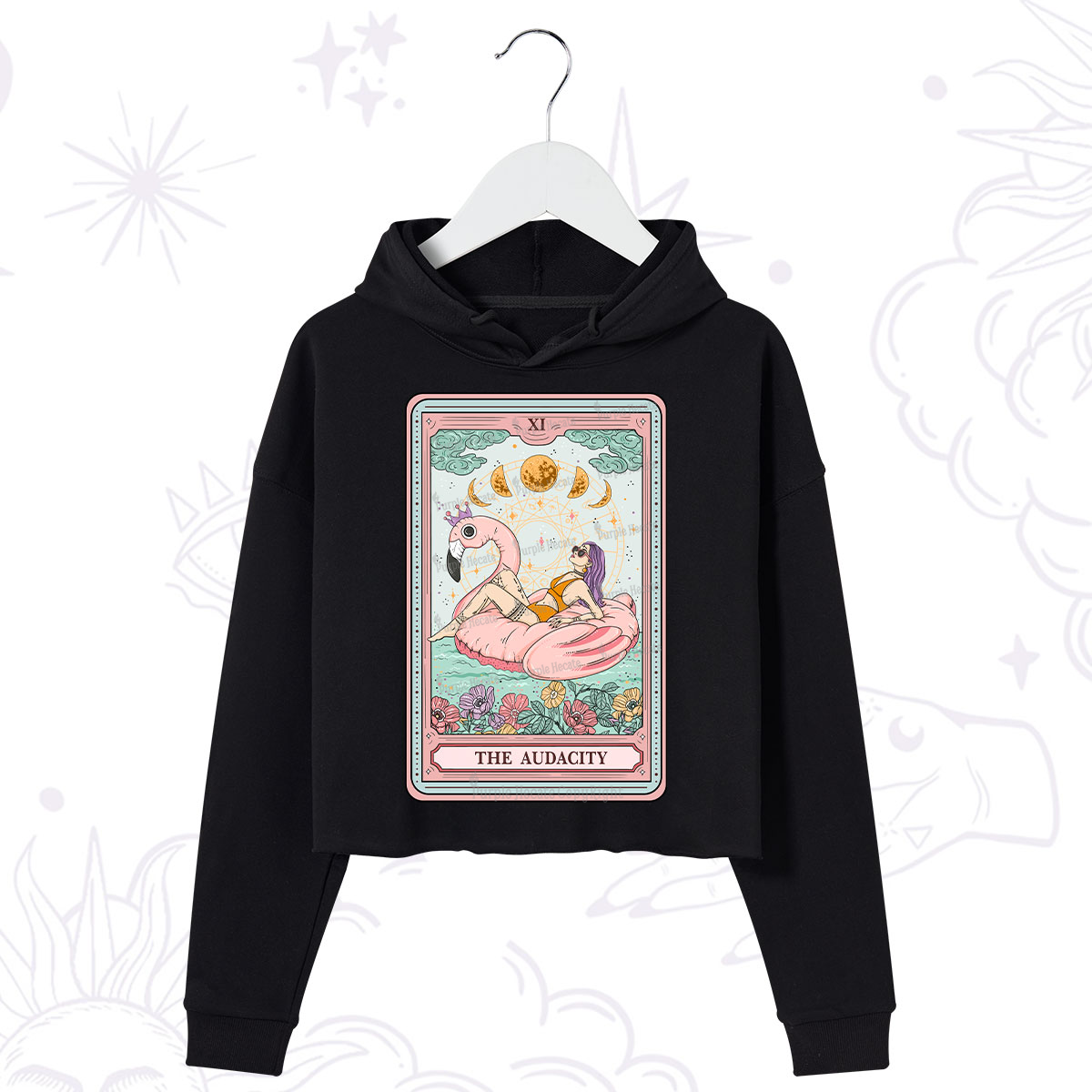 Purplehecate The Vacation Audacity Tarot Crop Hoodie
