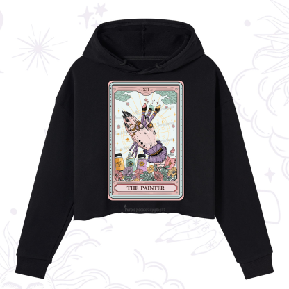 Purplehecate The Occult Painter Tarot Crop Hoodie