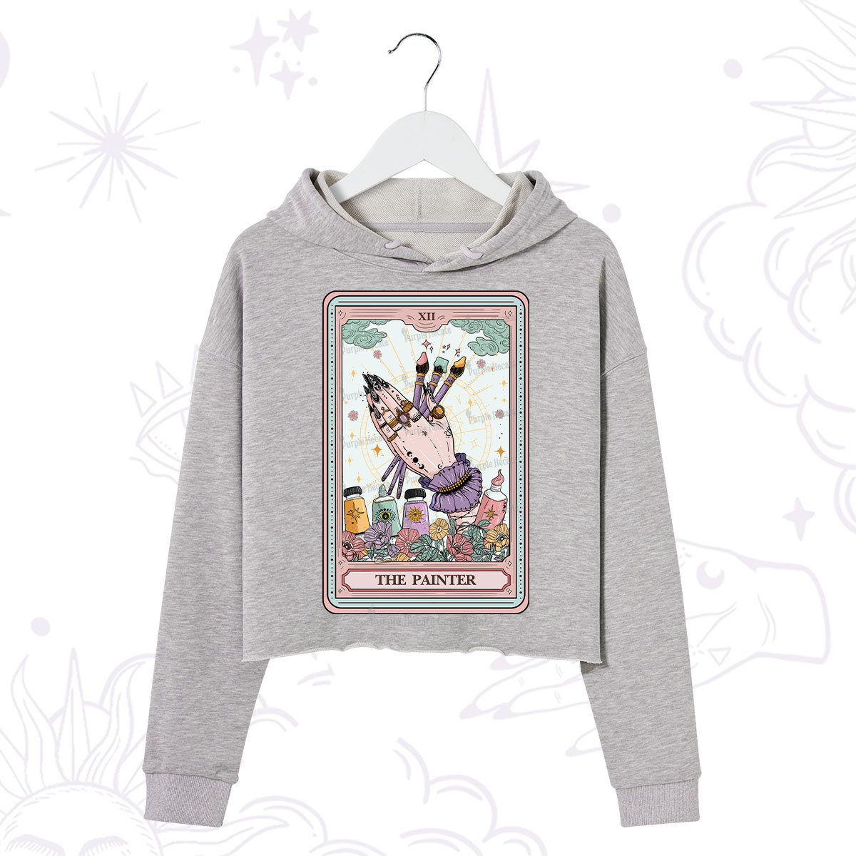 Purplehecate The Occult Painter Tarot Crop Hoodie
