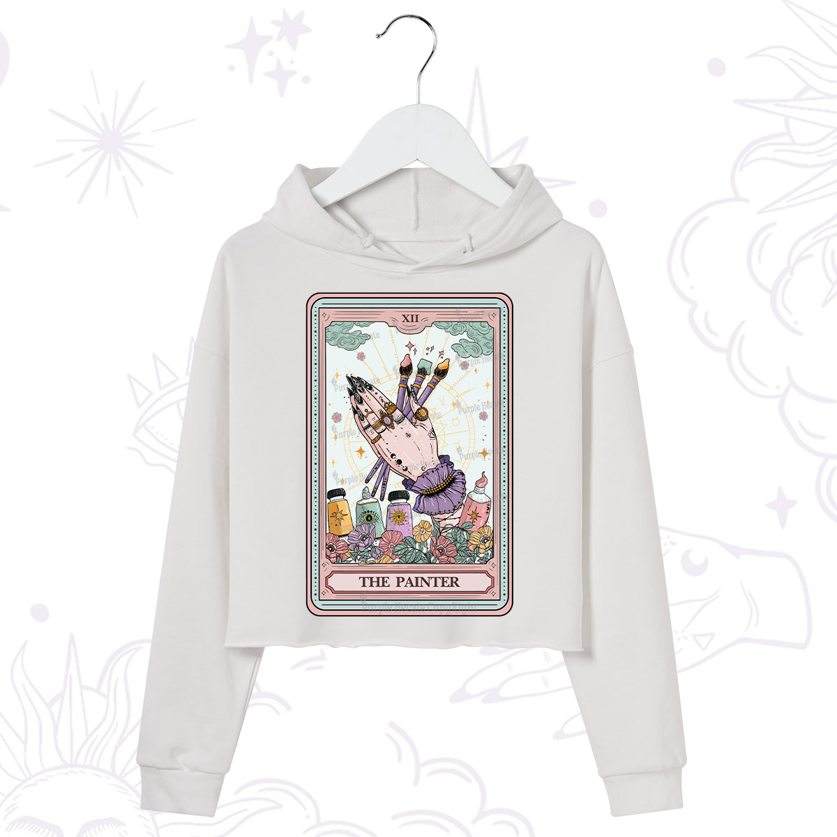 Purplehecate The Occult Painter Tarot Crop Hoodie