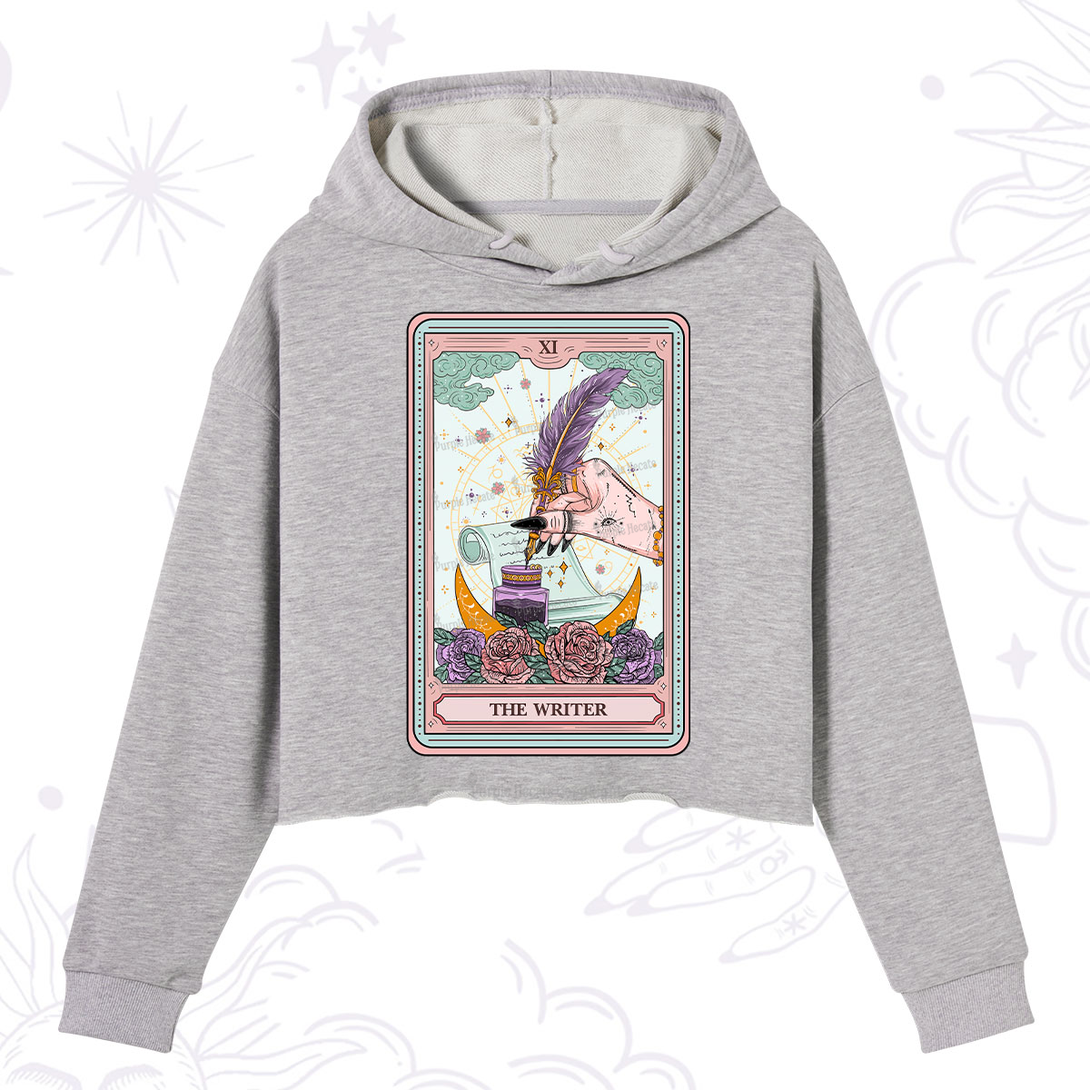 Purplehecate The Writer Tarot Crop Hoodie