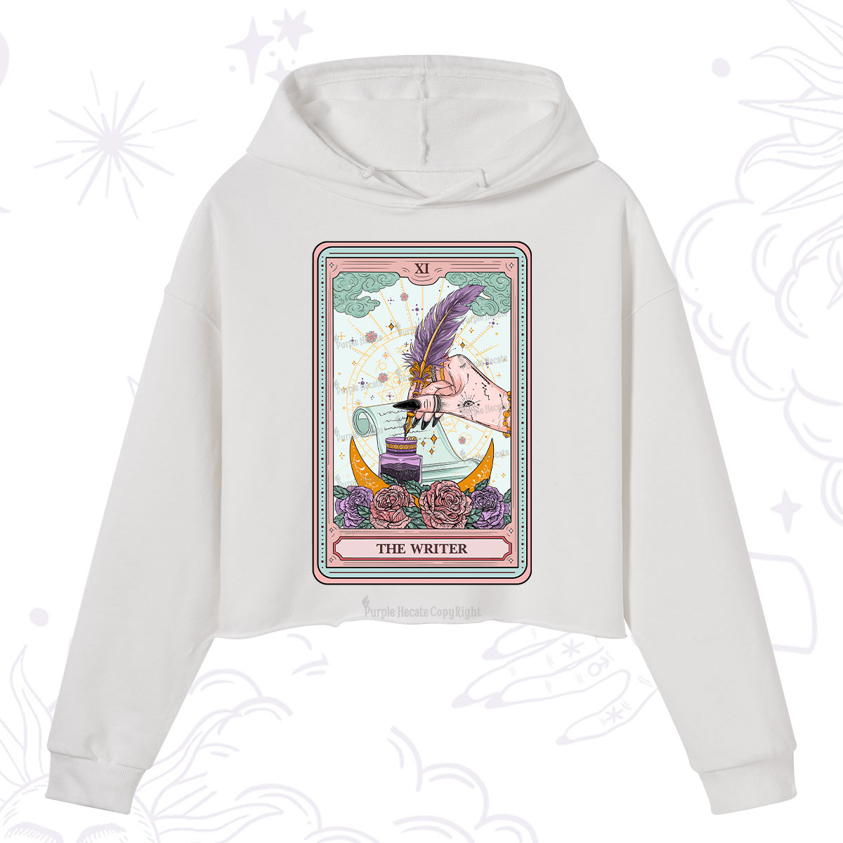 Purplehecate The Writer Tarot Crop Hoodie