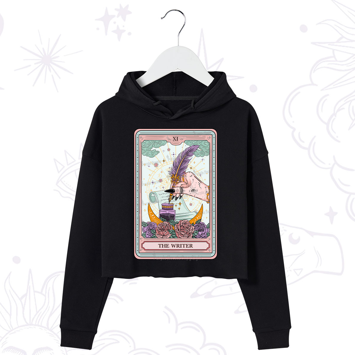 Purplehecate The Writer Tarot Crop Hoodie