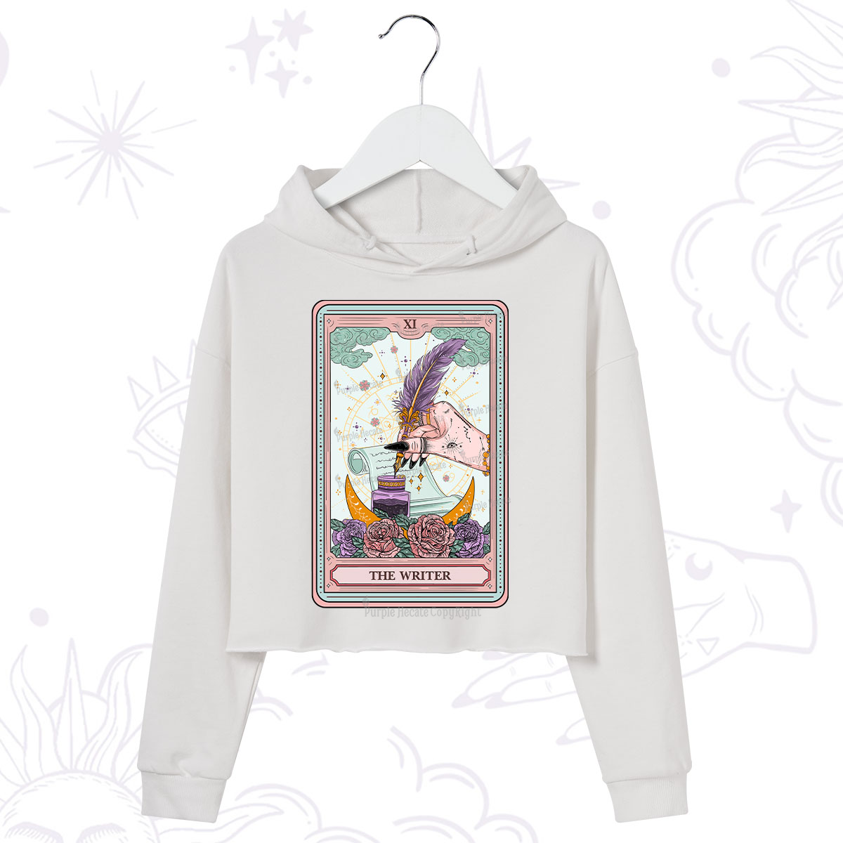 Purplehecate The Writer Tarot Crop Hoodie