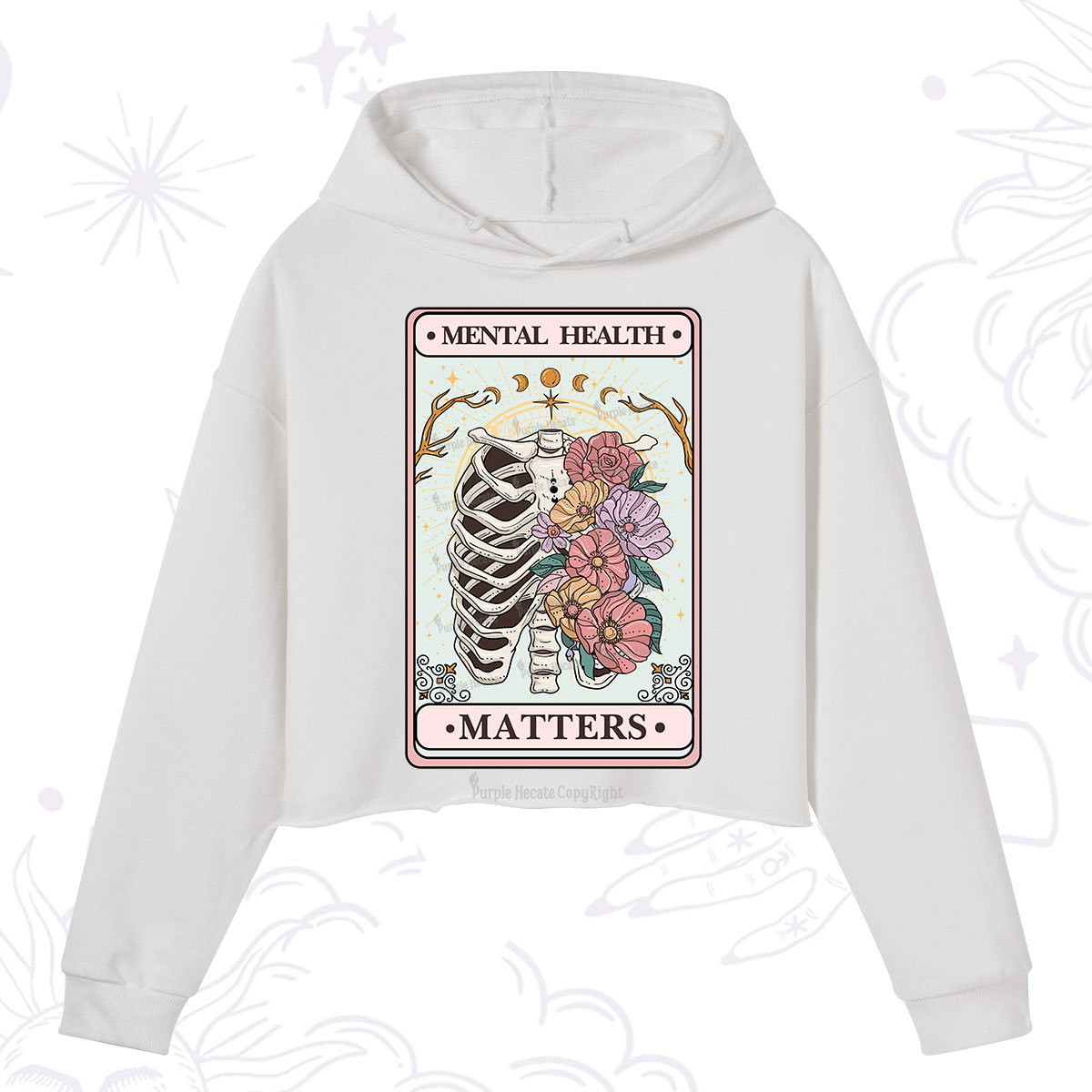 Purplehecate Mental Health Matters Crop Hoodie