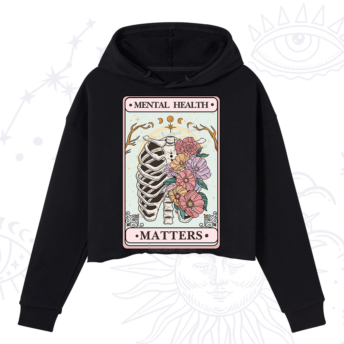 Purplehecate Mental Health Matters Crop Hoodie