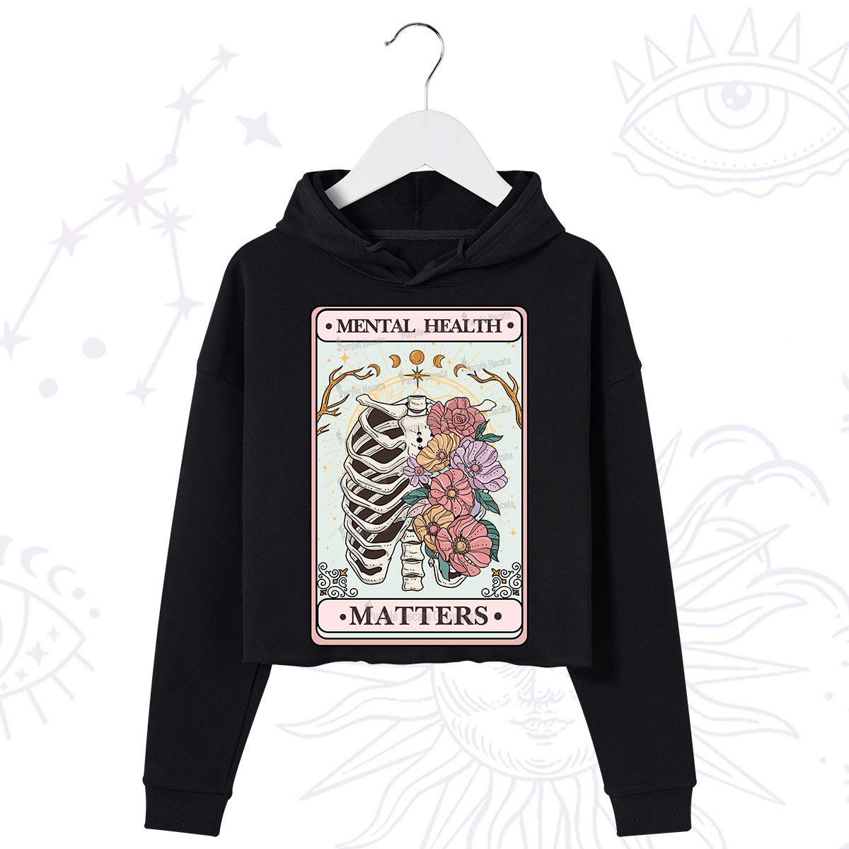 Purplehecate Mental Health Matters Crop Hoodie