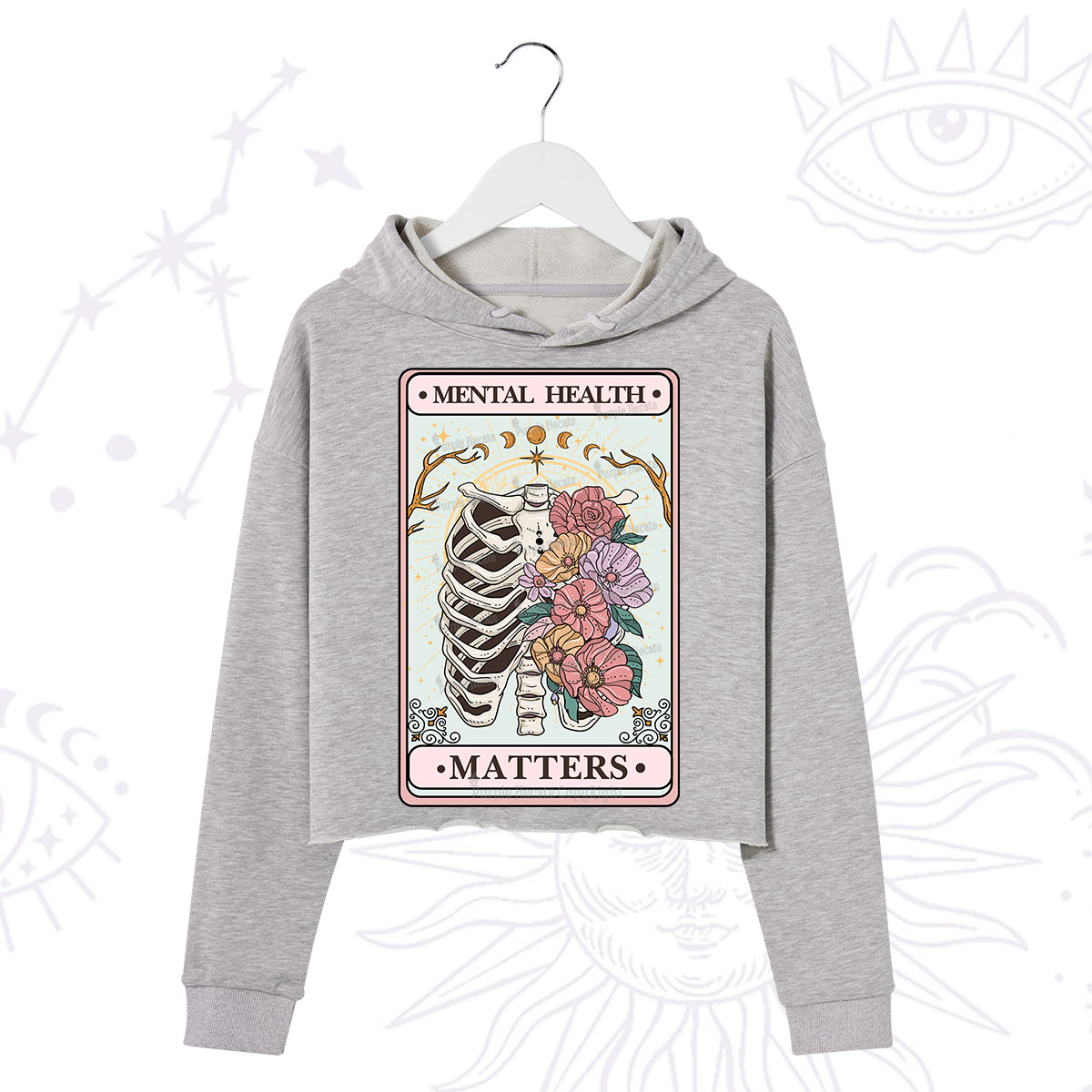 Purplehecate Mental Health Matters Crop Hoodie