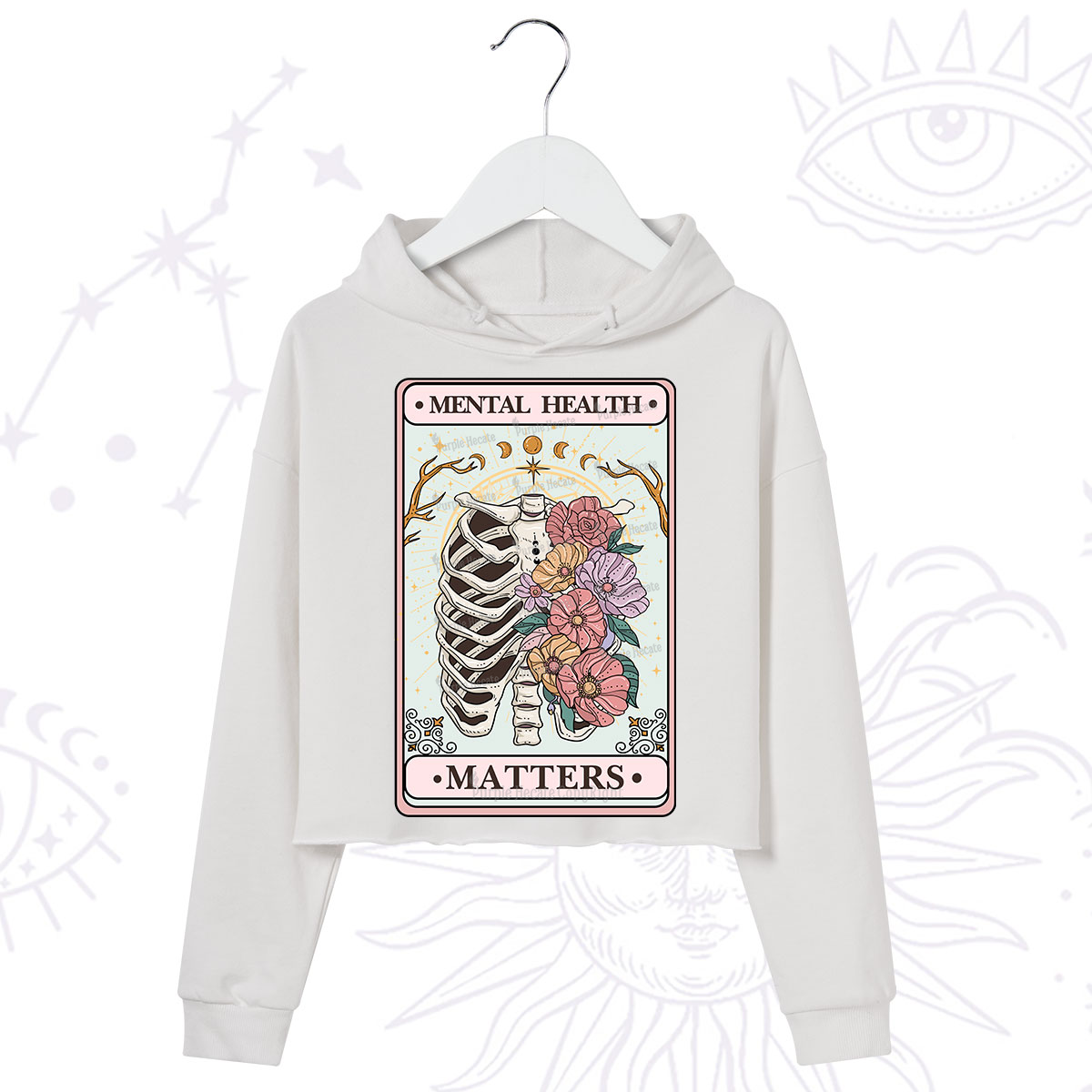 Purplehecate Mental Health Matters Crop Hoodie