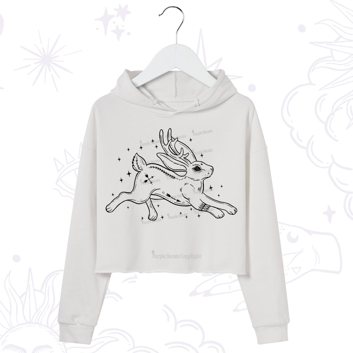 Purplehecate Starwitch Familiar Crop Hoodie