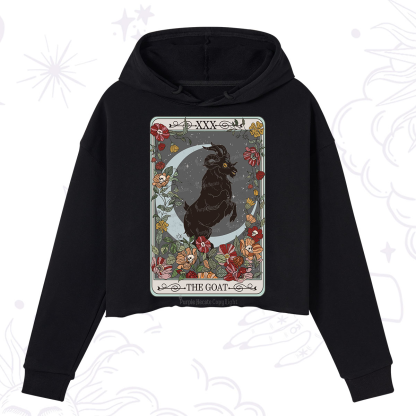 Purplehecate The Goat Tarot Card Crop Hoodie