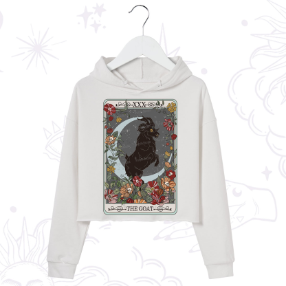 Purplehecate The Goat Tarot Card Crop Hoodie