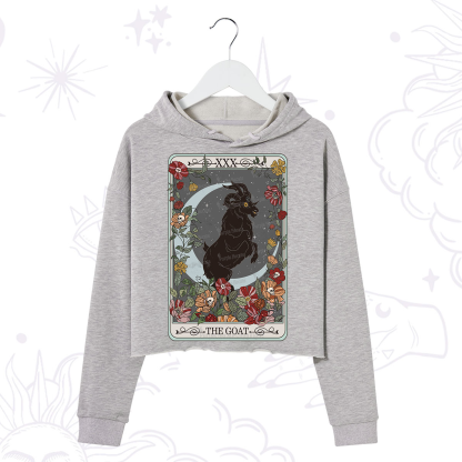 Purplehecate The Goat Tarot Card Crop Hoodie