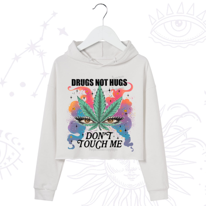 Purplehecate Drugs Not Hugs Crop Hoodie