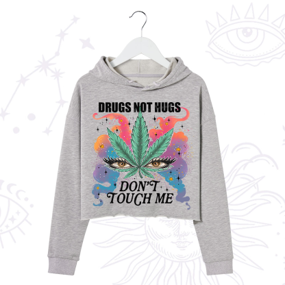 Purplehecate Drugs Not Hugs Crop Hoodie