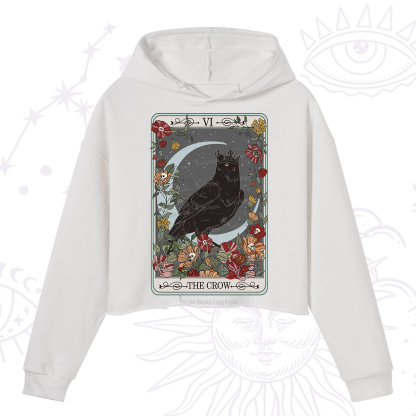 Purplehecate The Crow Tarot Card Crop Hoodie
