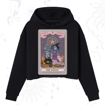Purplehecate The Alchemy Witch Tarot Card Crop Hoodie