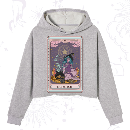 Purplehecate The Alchemy Witch Tarot Card Crop Hoodie