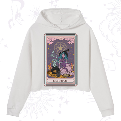 Purplehecate The Alchemy Witch Tarot Card Crop Hoodie
