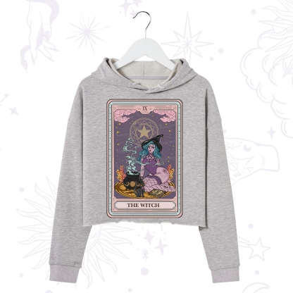 Purplehecate The Alchemy Witch Tarot Card Crop Hoodie