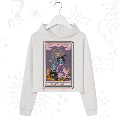 Purplehecate The Alchemy Witch Tarot Card Crop Hoodie