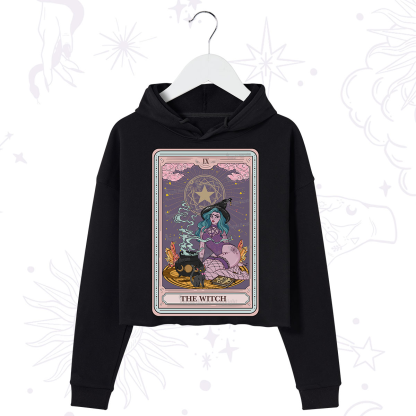 Purplehecate The Alchemy Witch Tarot Card Crop Hoodie