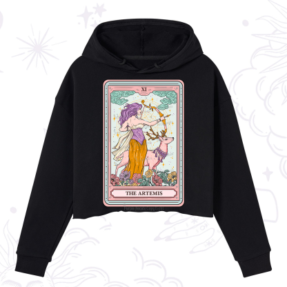 Purplehecate The Artemis Tarot Card Crop Hoodie