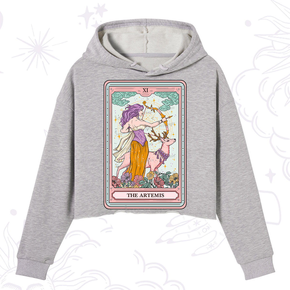 Purplehecate The Artemis Tarot Card Crop Hoodie