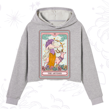 Purplehecate The Artemis Tarot Card Crop Hoodie