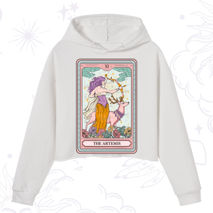 Purplehecate The Artemis Tarot Card Crop Hoodie